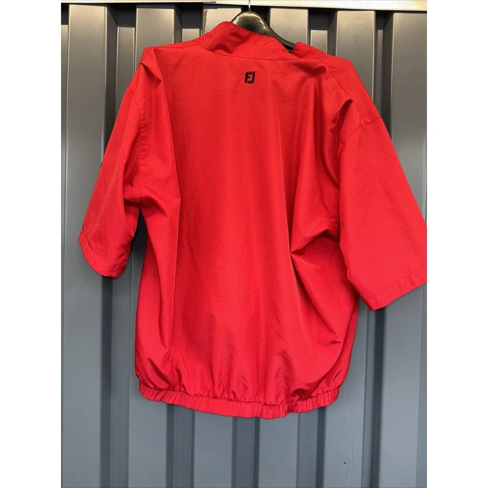 Foot Joy Dry Joys Shirt Jacket Mens Large Red Short Sleeve Windbreaker Golf Rain